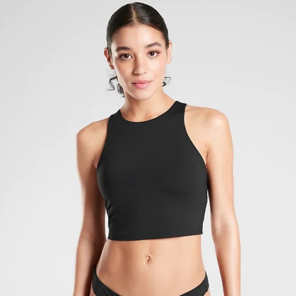 Athleta Conscious Crop Bikini Top A-C size S Black